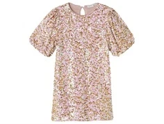 Pailletkjole i støvet rosa fra Name It 13237612 corsage